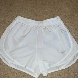 White Nike running shorts size S